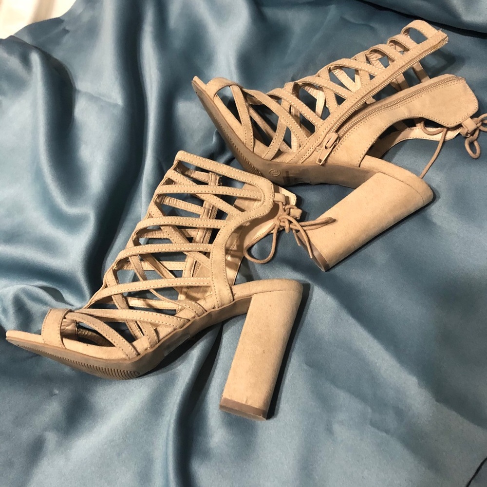 Suede Tan Sandal Heels -Wild Diva